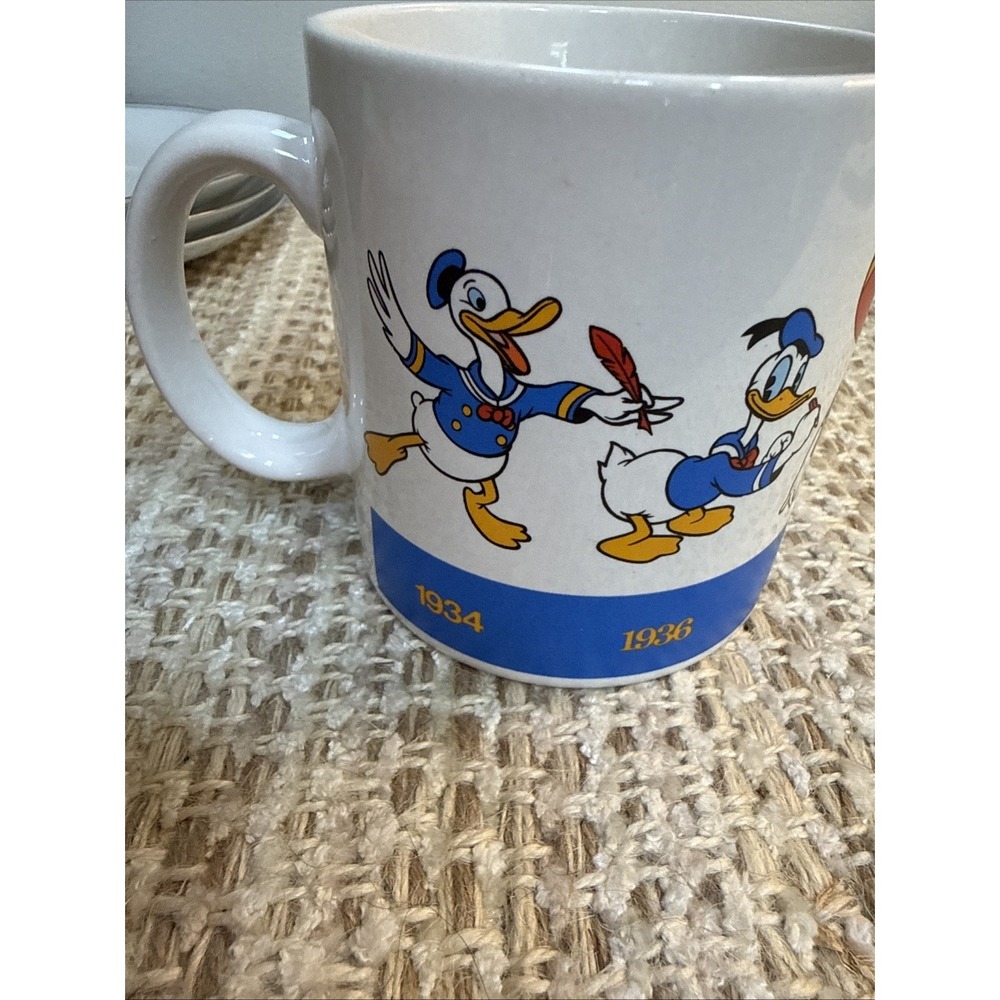 Disney Donald Draws Donald Duck Through the‎ Years Mug Coffee Cup Rare Applause